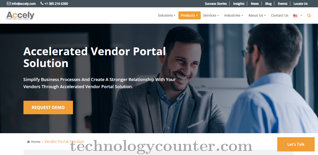 Accelerated Vendor Portal Screenshots