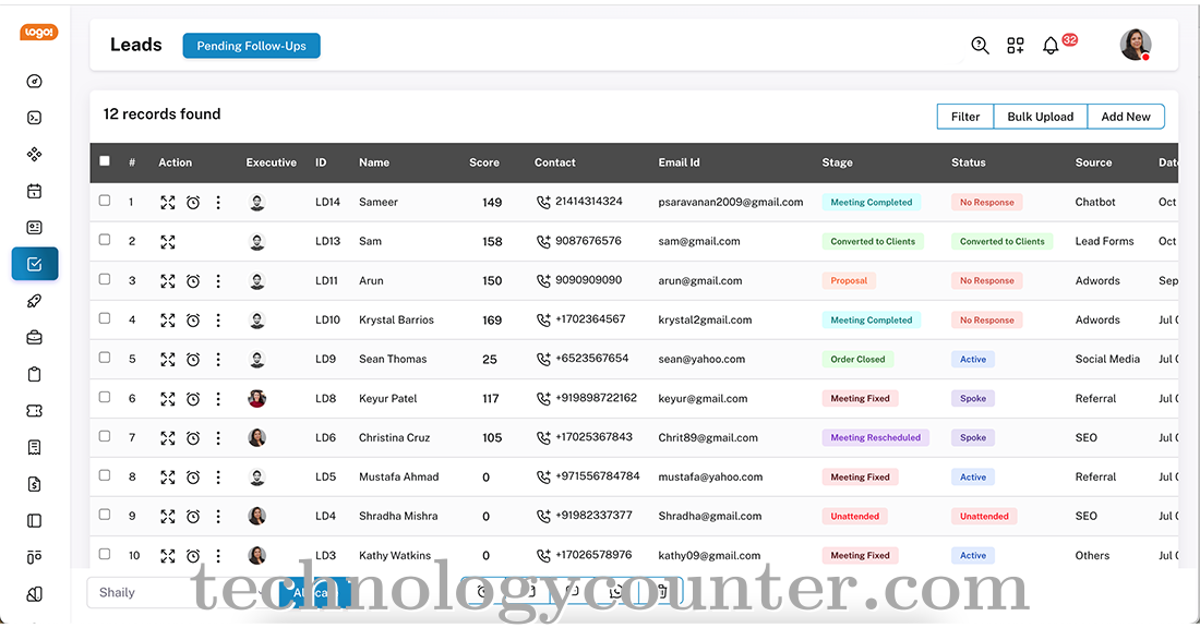 Solid Performers CRM Screenshots