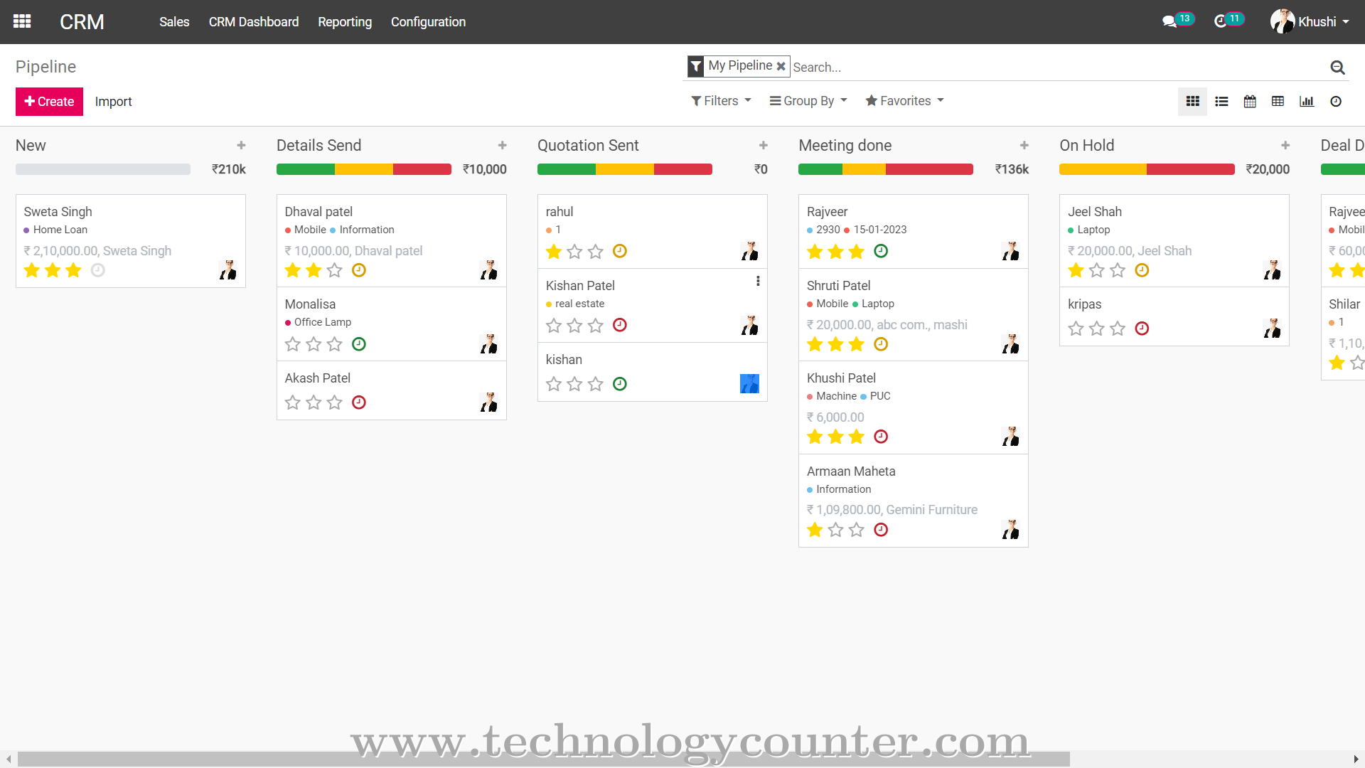Teknovate Sales CRM Screenshots