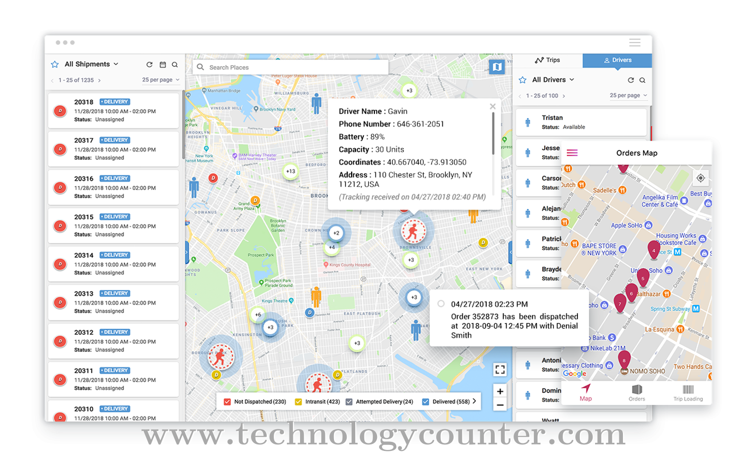 LogiNext Mile Screenshots
