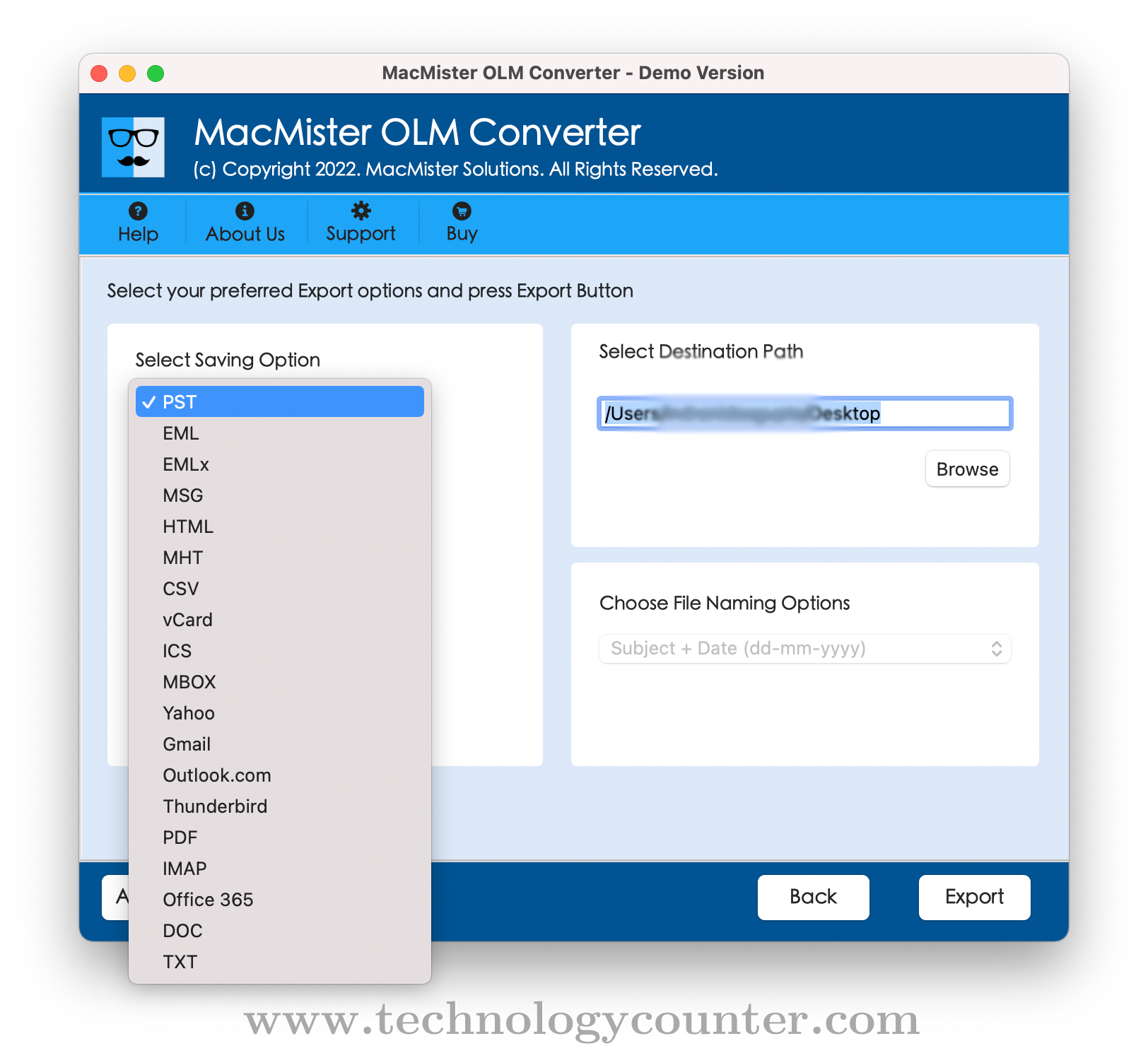 MacMister OLM Converter for Mac Screenshots