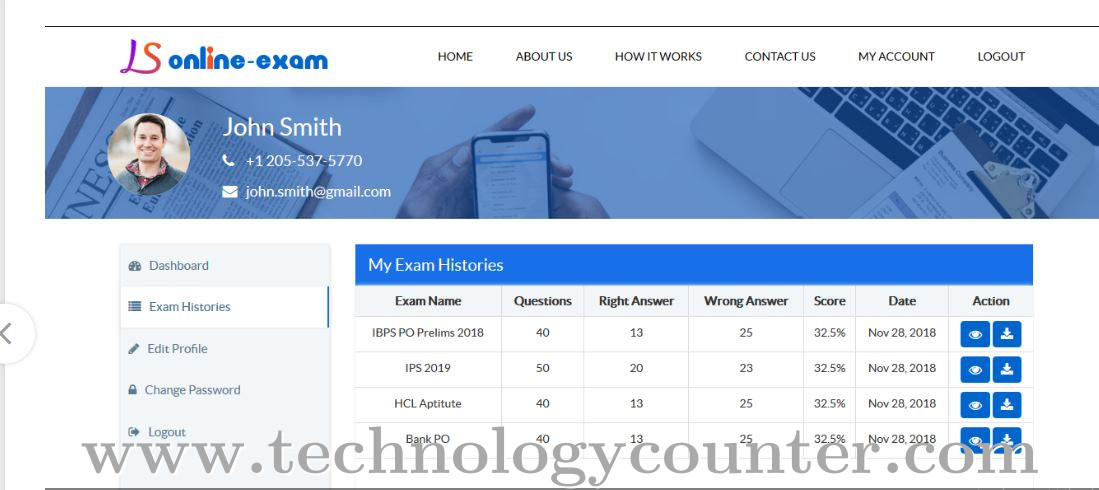 Logicspice Online Exam Screenshots