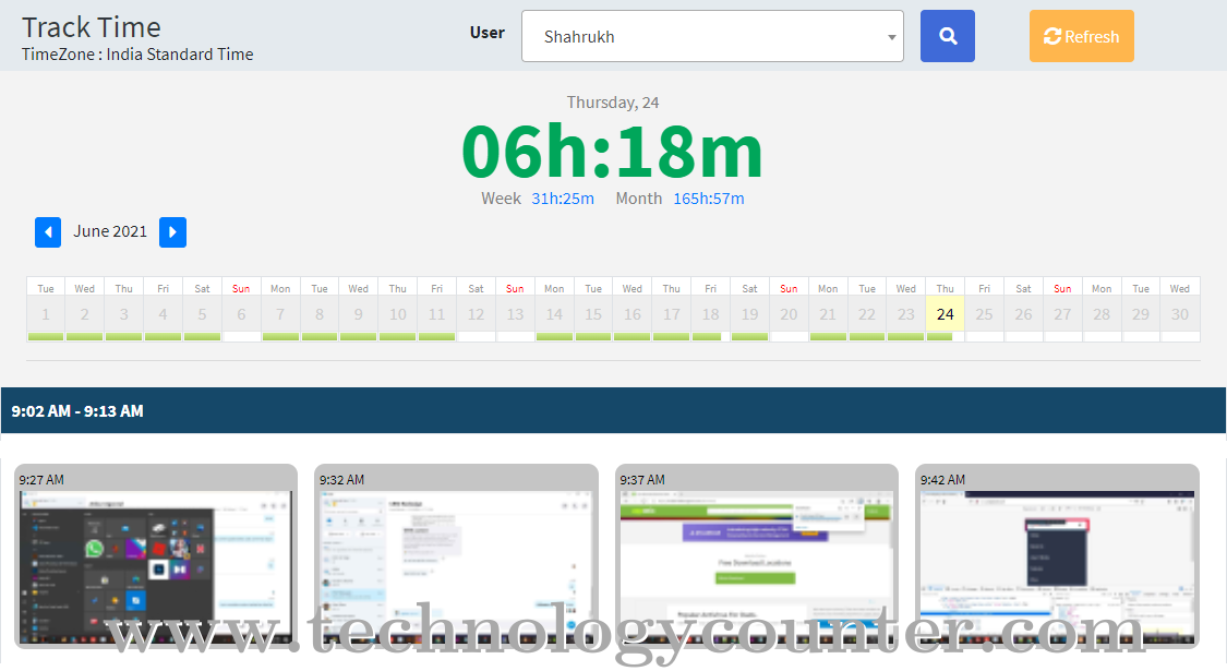 Work Hour Monitor Screenshots