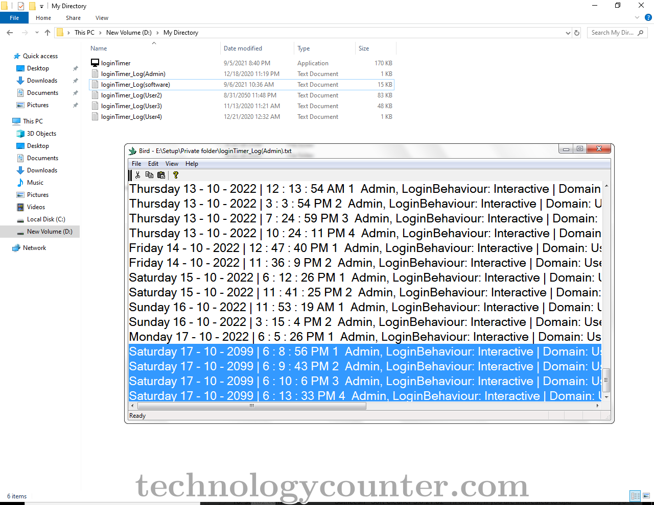 loginTimer Screenshots