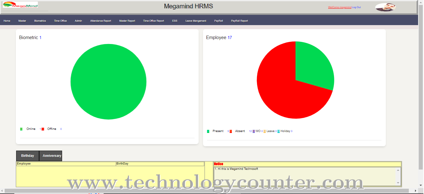 MegamindHRMS Screenshots
