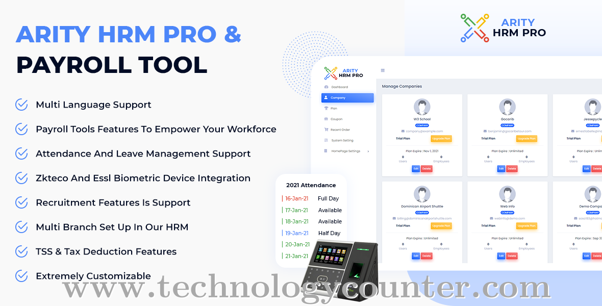 Arity HRM Pro Screenshots
