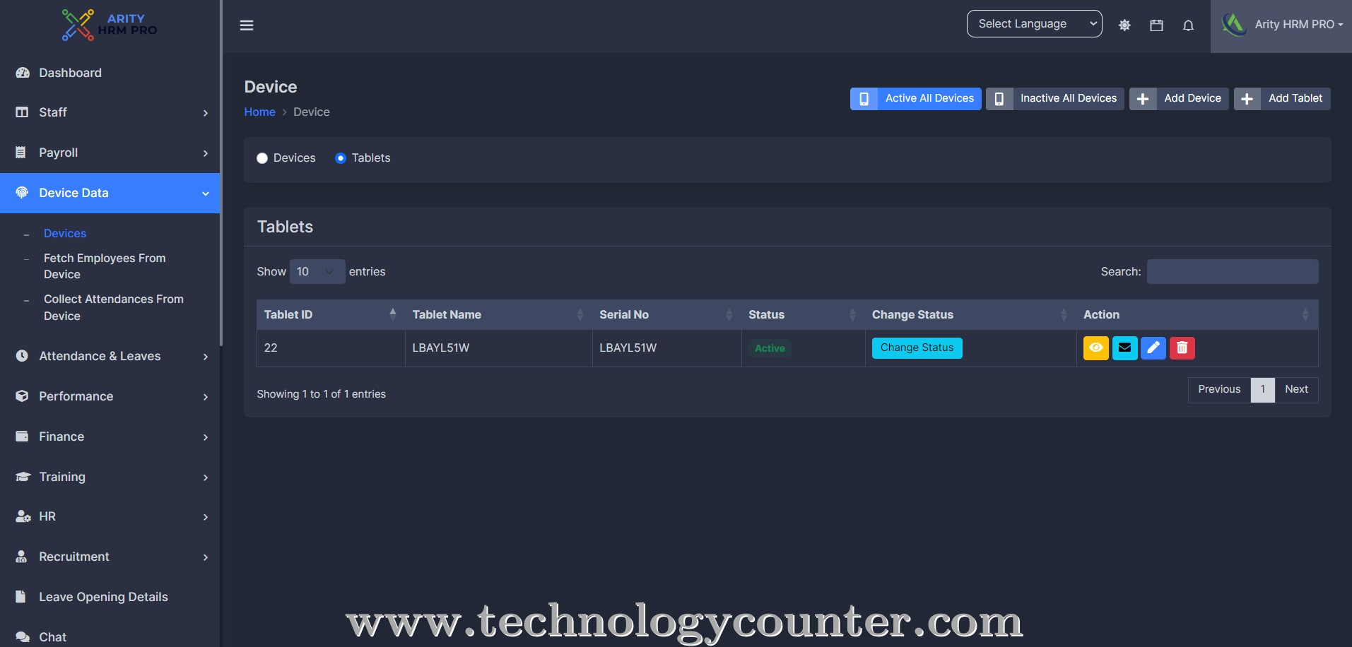 Arity HRM Pro Screenshots