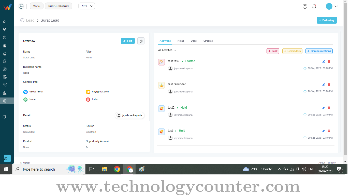 Wortal CRM Screenshots