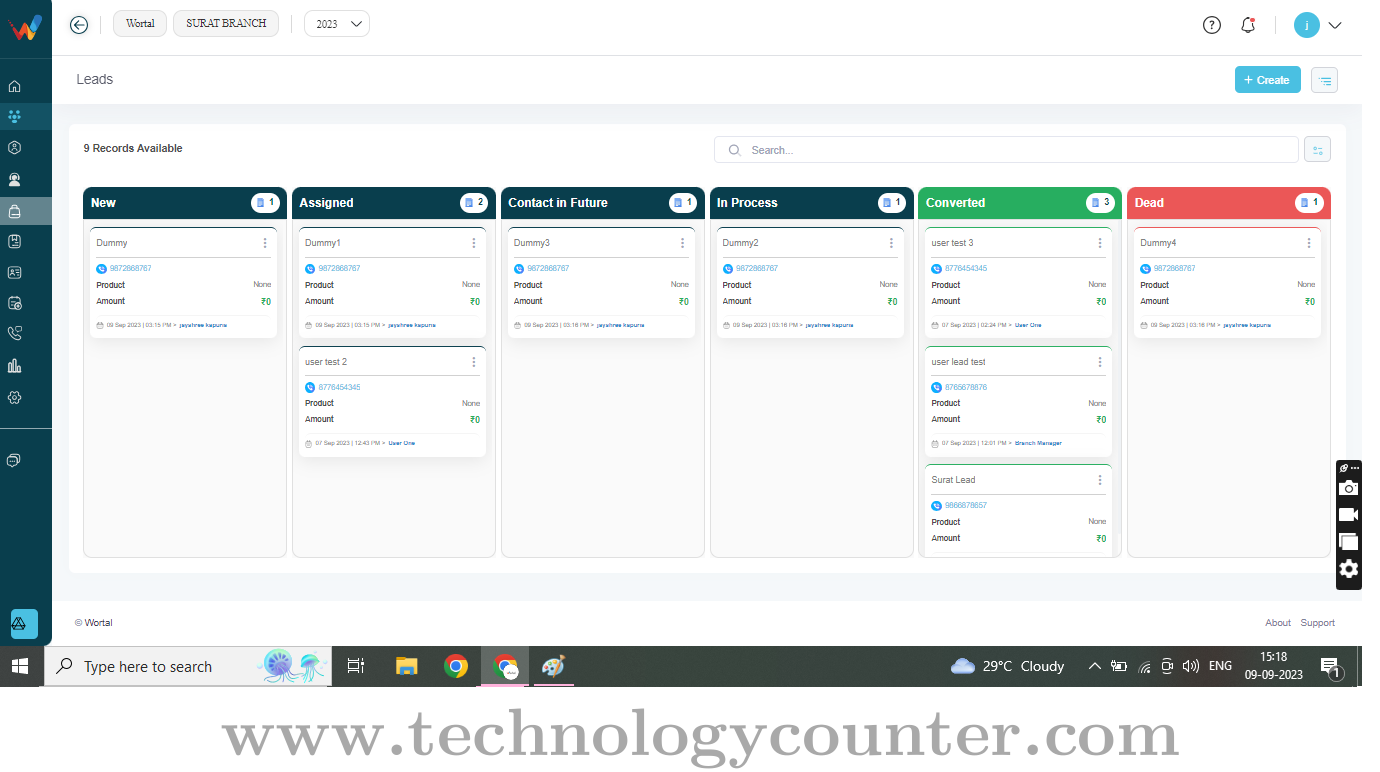 Wortal CRM Screenshots
