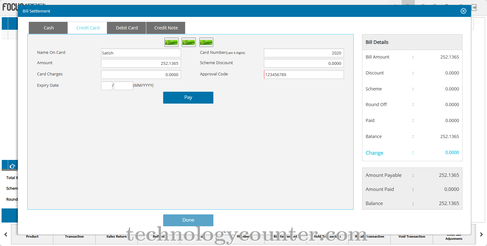 Focus POS Screenshots