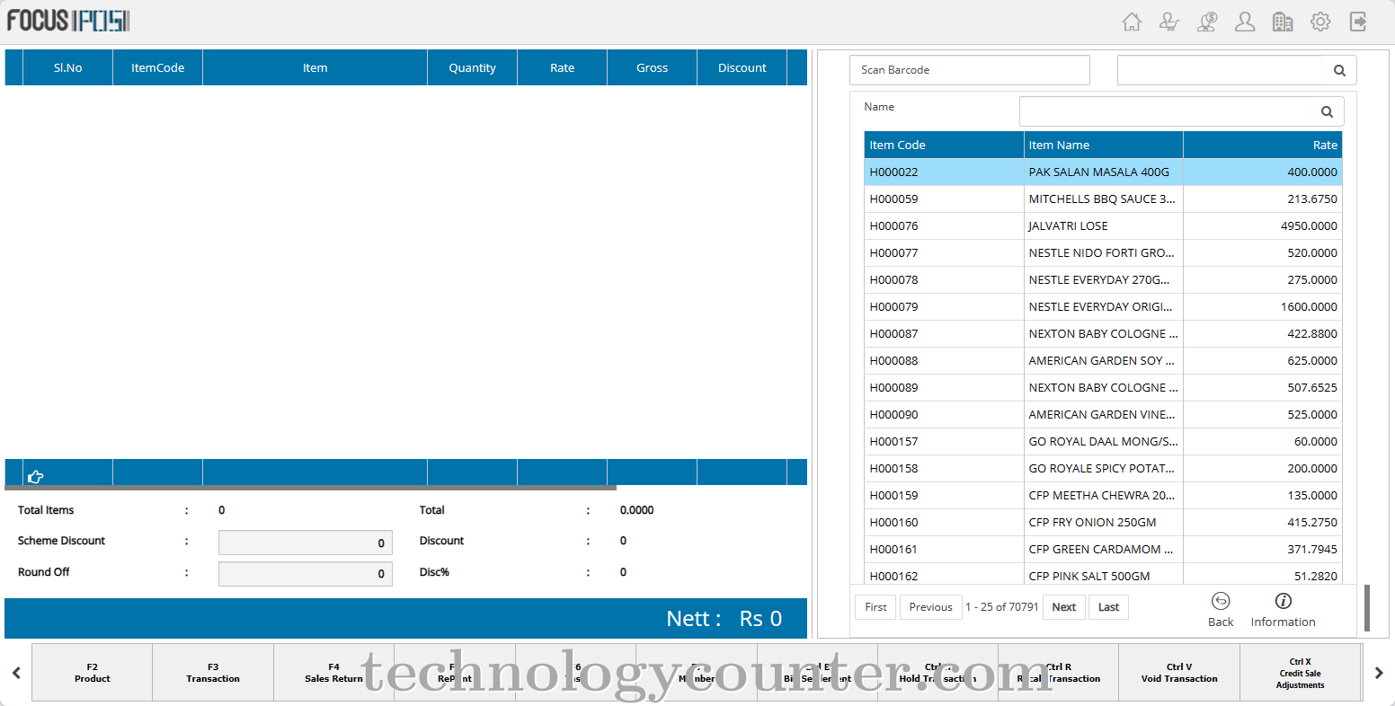 Focus POS Screenshots