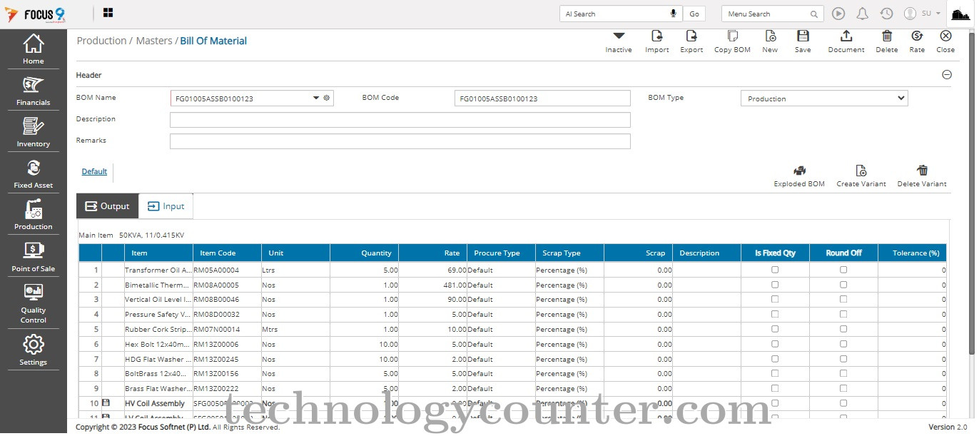 Focus MRP Screenshots