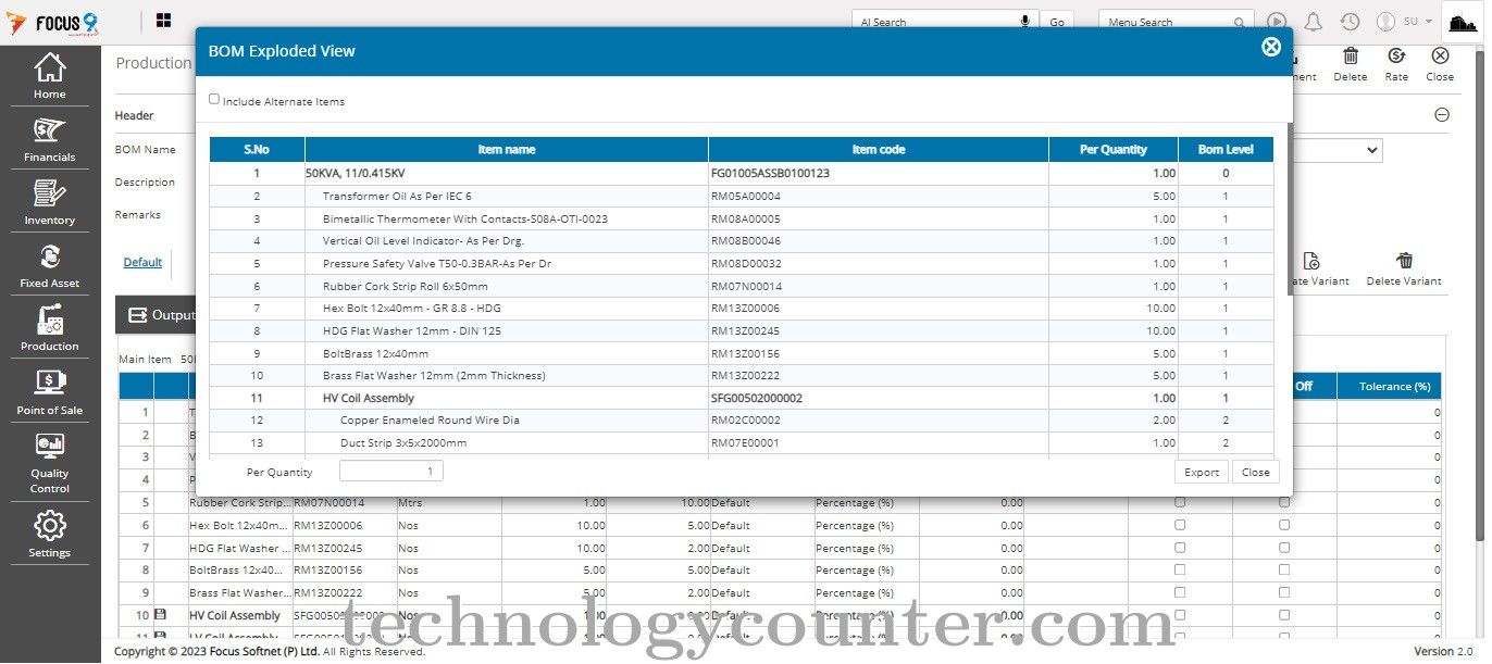 Focus MRP Screenshots