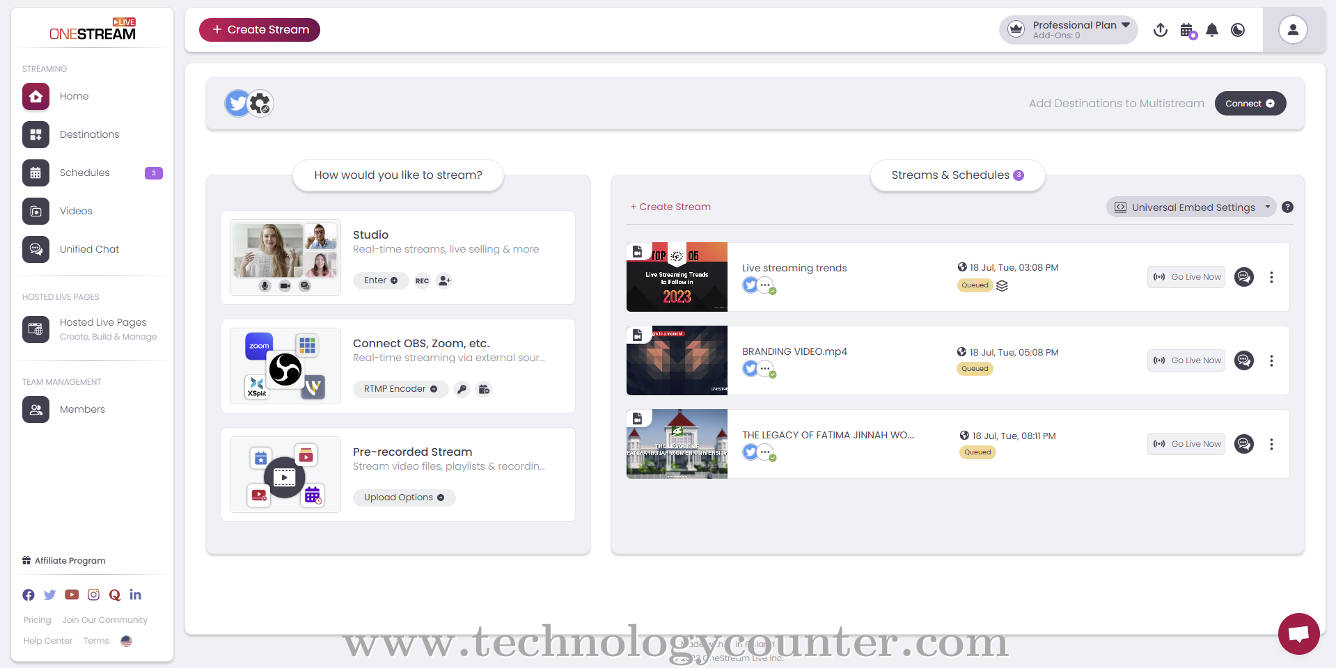 OneStream Live Screenshots