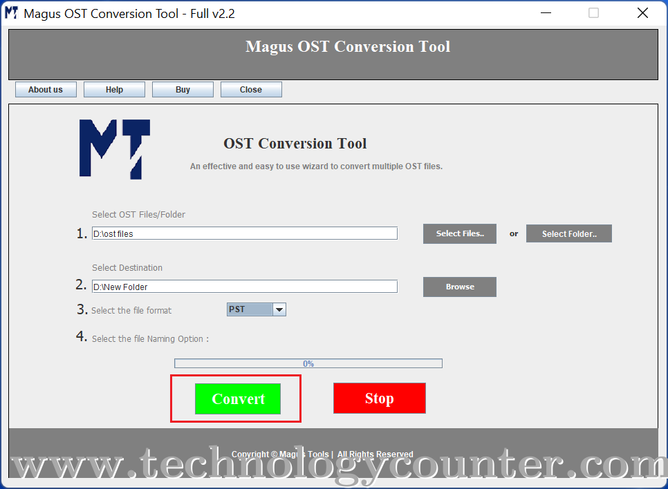 Magus OST to PST Conversion Screenshots