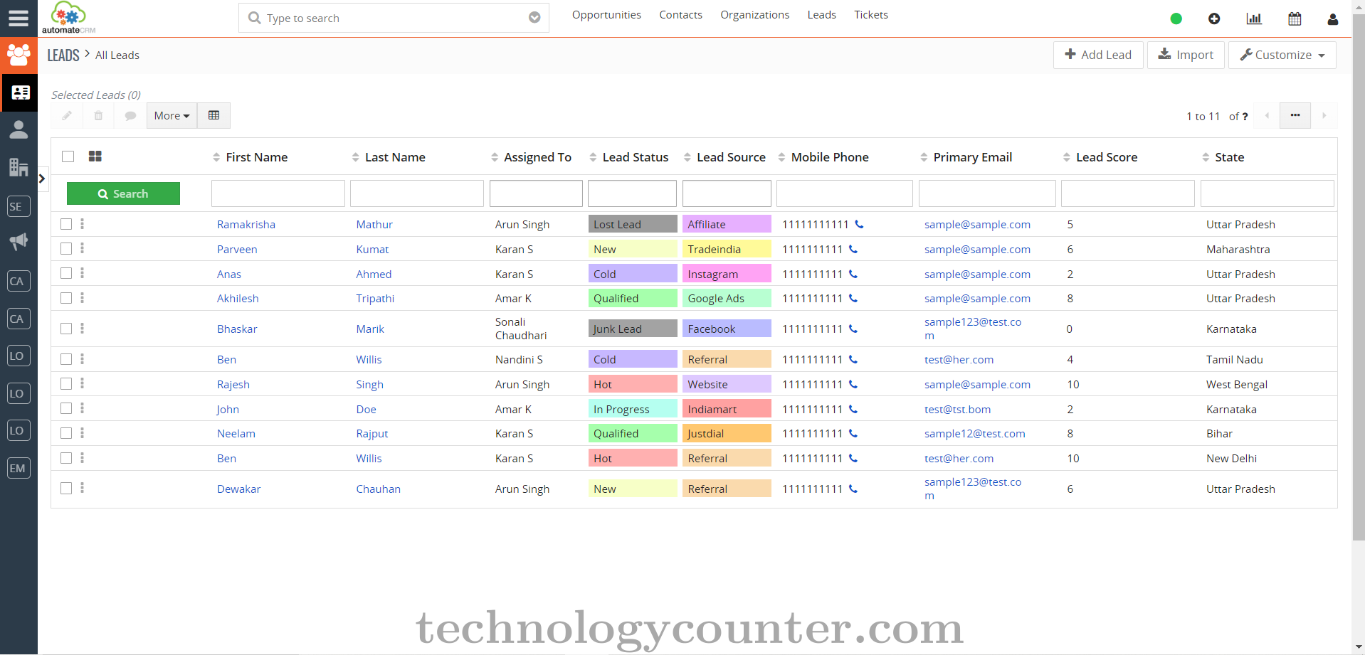 automateCRM Screenshots