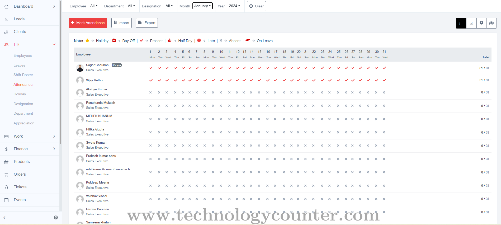 CRMSOFTWARE Tech Screenshots
