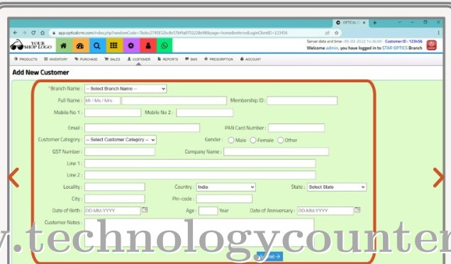 Optical CRM Screenshots