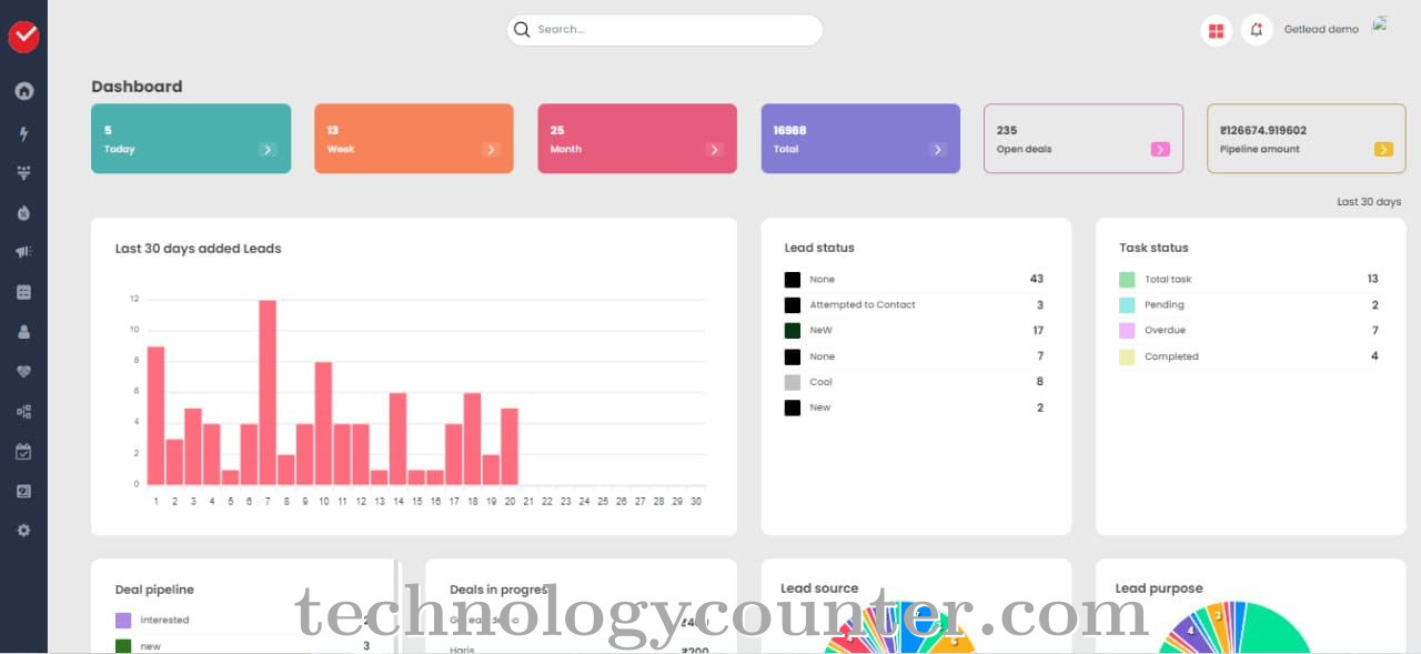 Getlead CRM Screenshots