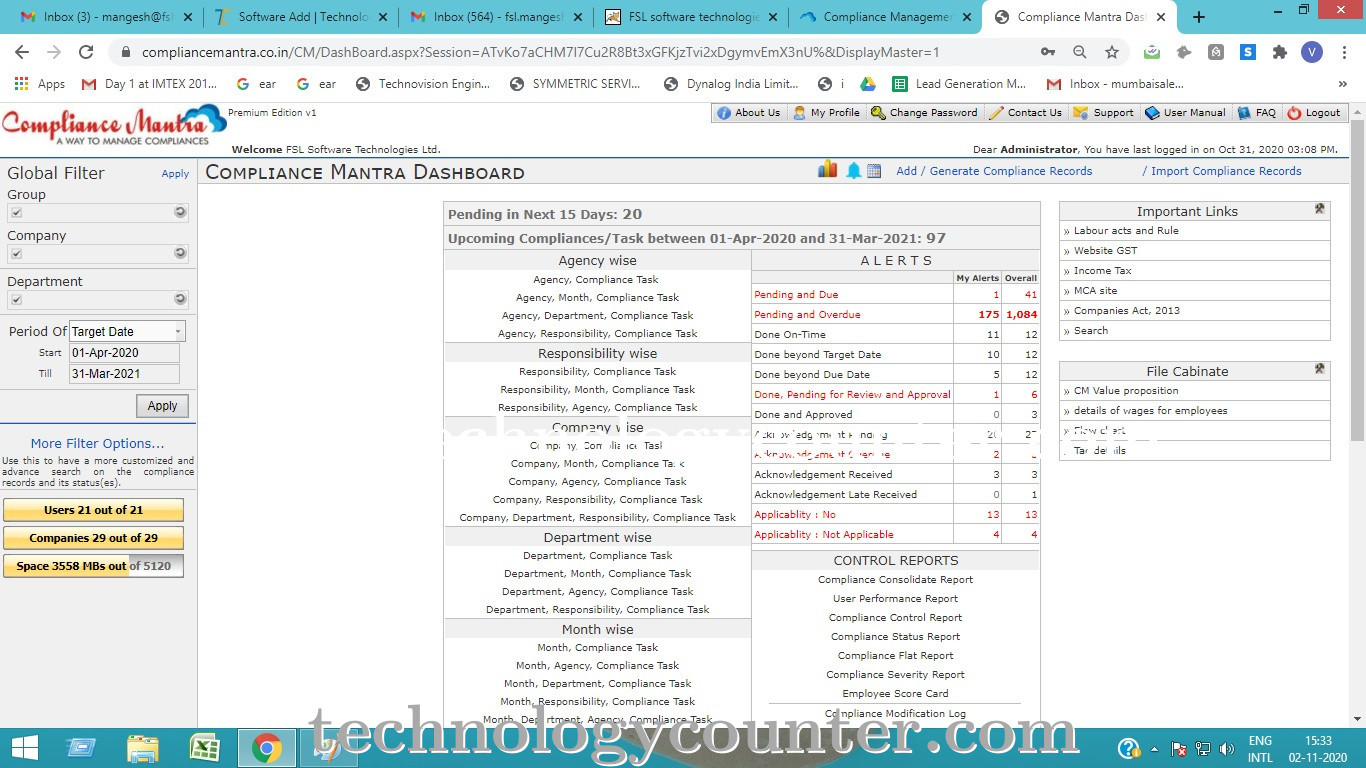 Compliance Mantra Screenshots