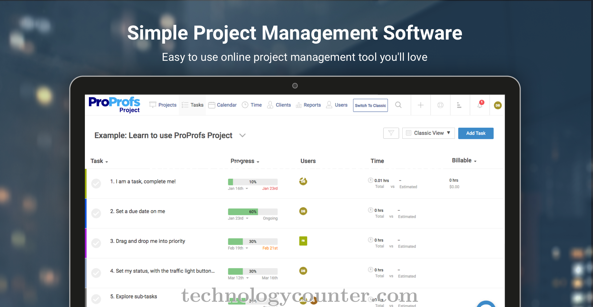 ProProfs Project Screenshots