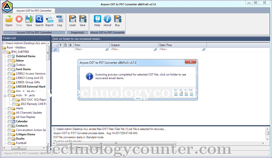 Aryson OST to PST Converter Screenshots