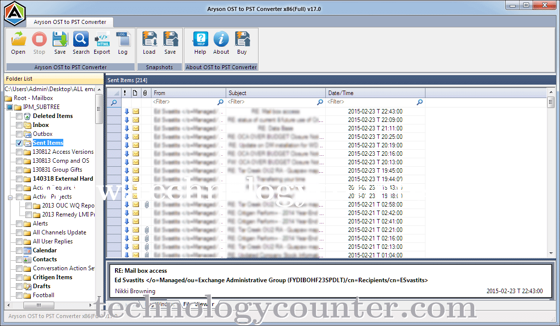 Aryson OST to PST Converter Screenshots