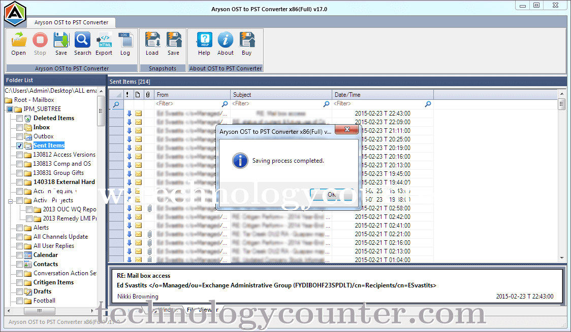 Aryson OST to PST Converter Screenshots