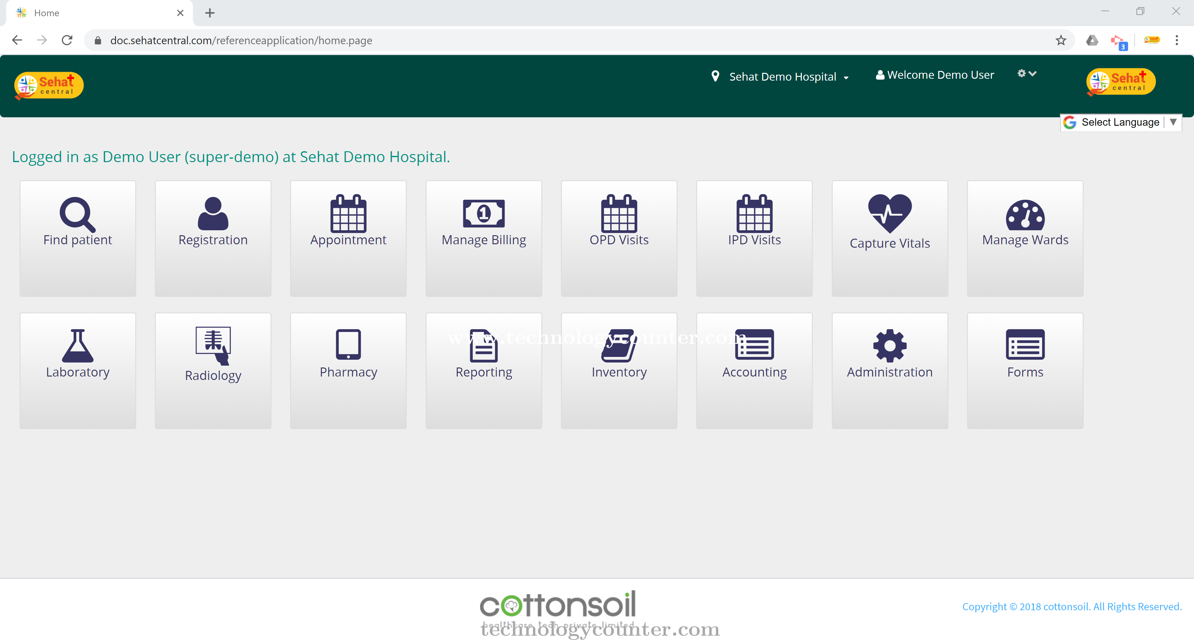 Sehat Central HMIS Screenshots