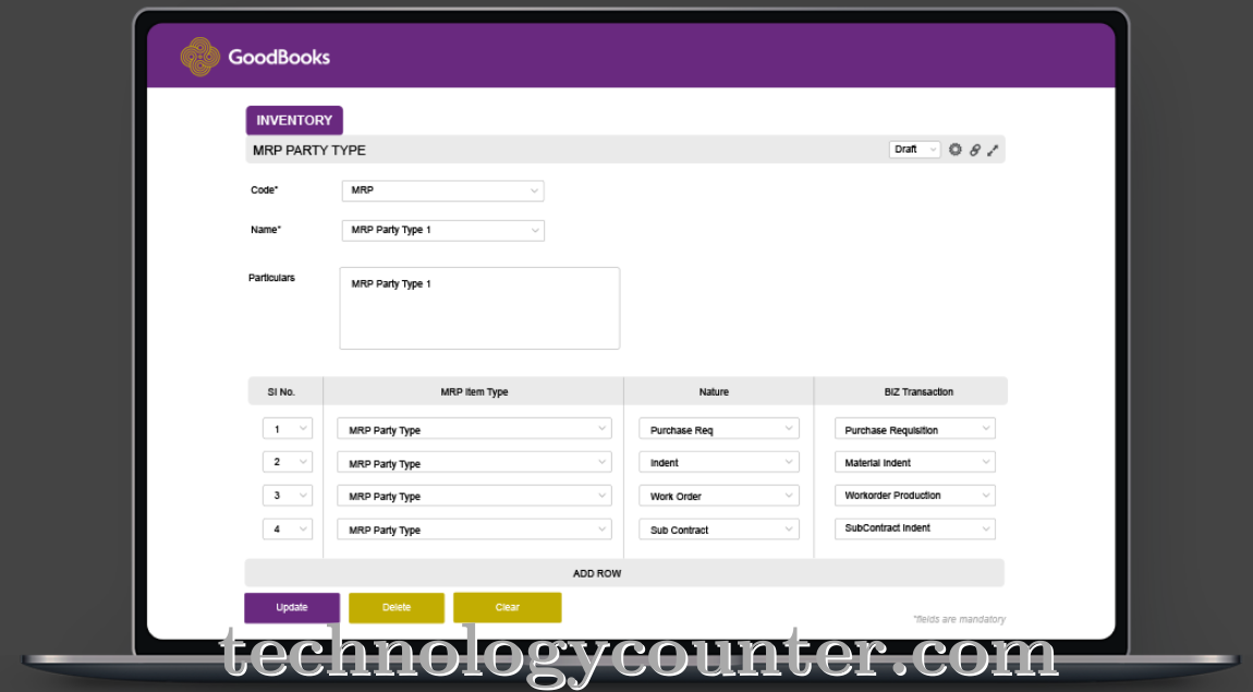 Goodbooks ERP Screenshots