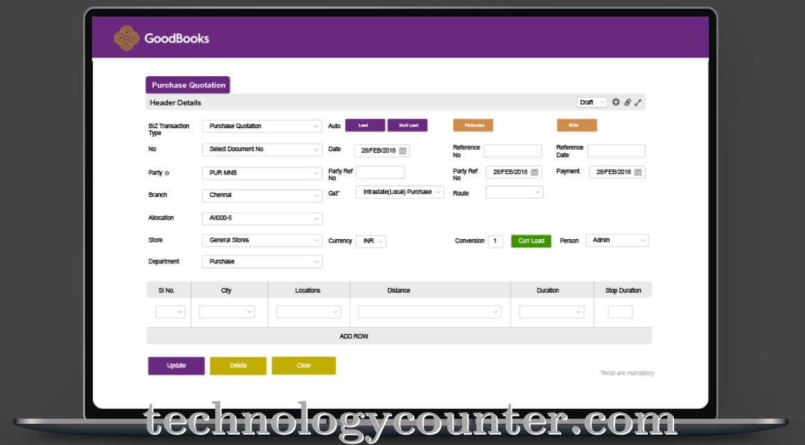 Goodbooks ERP Screenshots