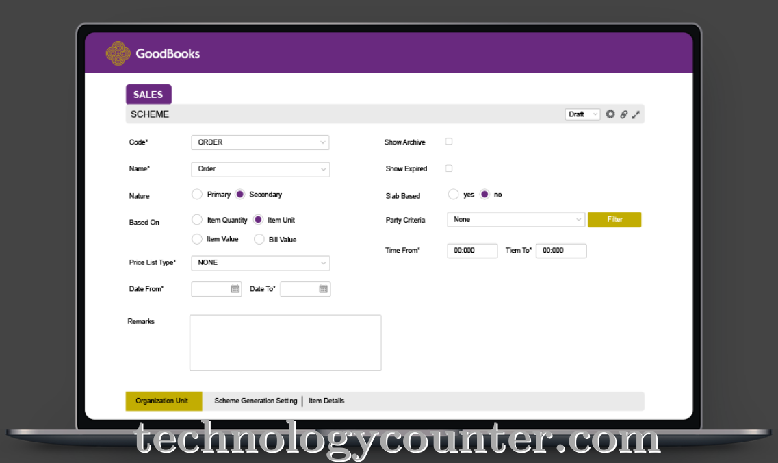 Goodbooks ERP Screenshots