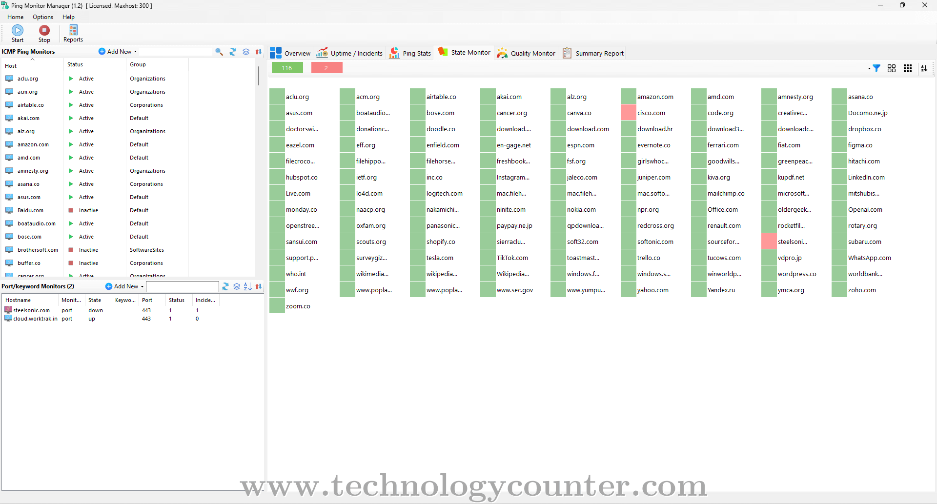 Steelsonic Ping Monitor Screenshots
