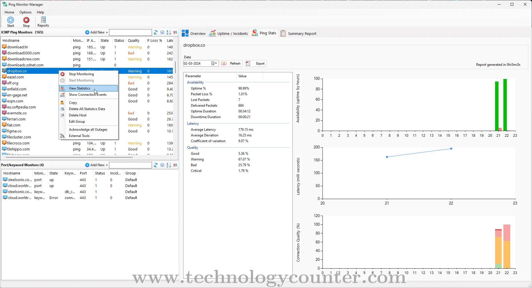 Steelsonic Ping Monitor Screenshots