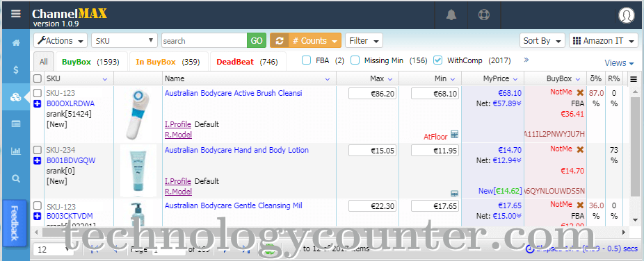 ChannelMAX Repricer Screenshots