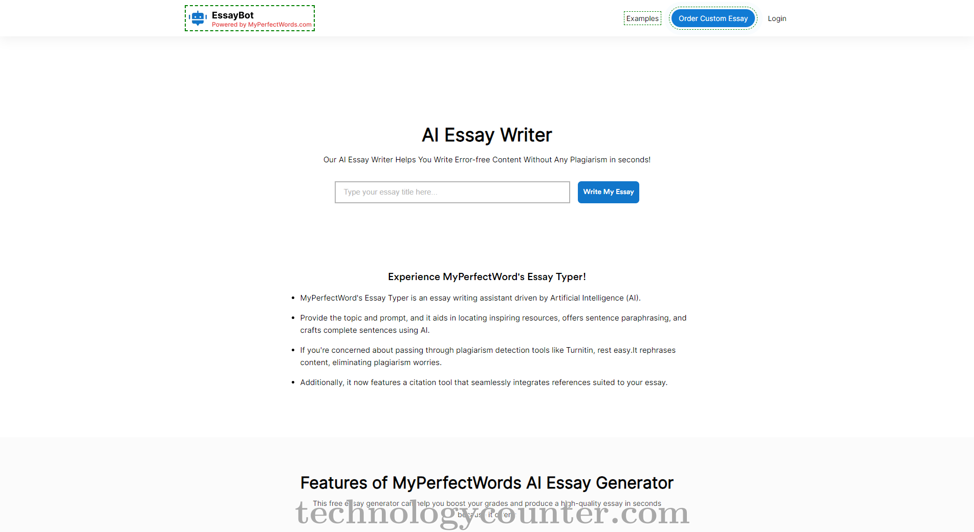 MyPerfectWords Essay Bot Screenshots