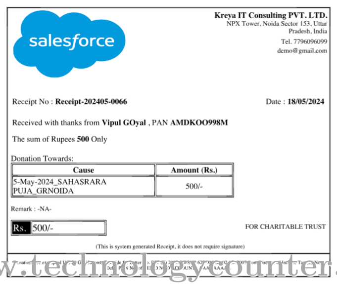 Online Charity ERP Screenshots
