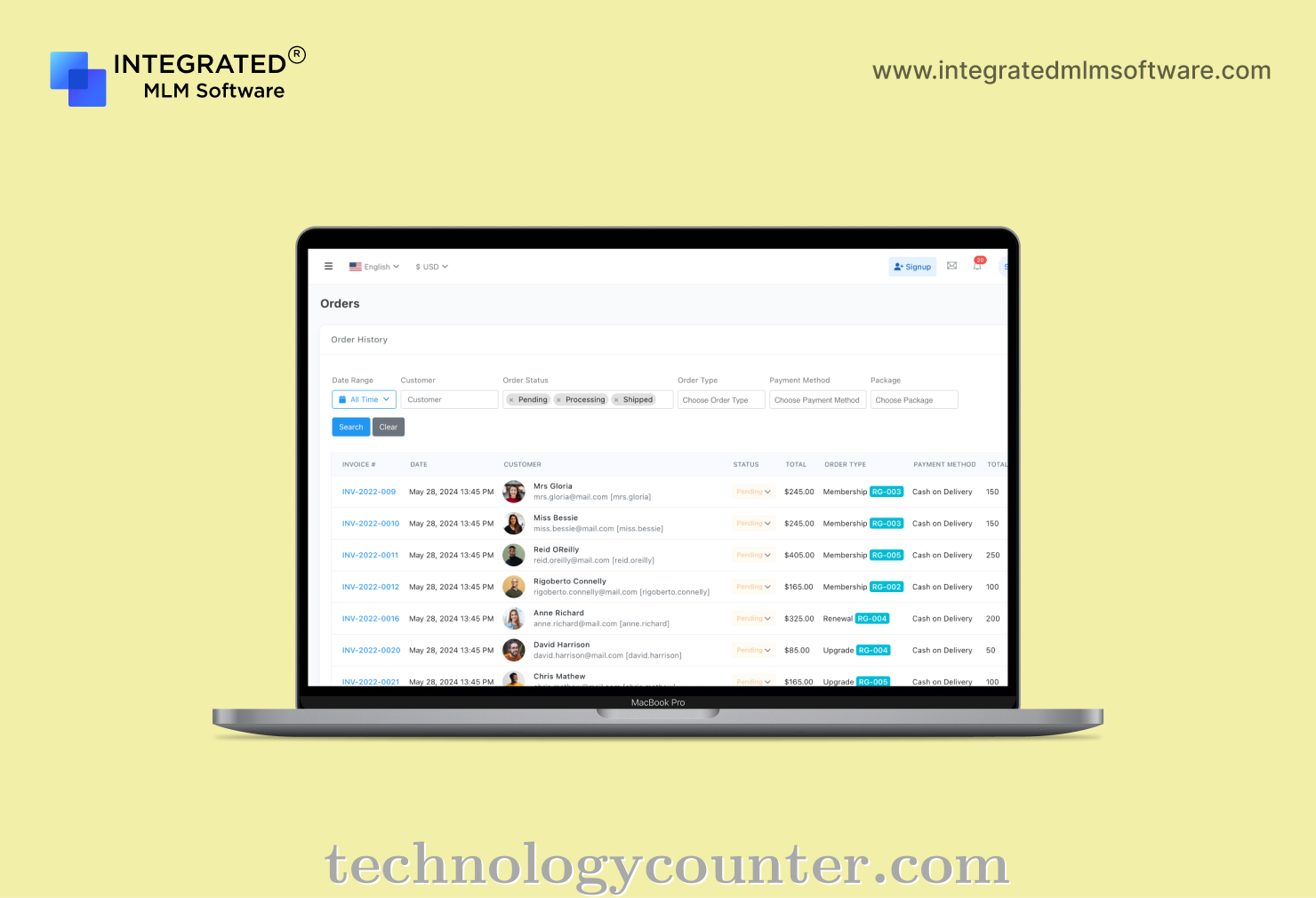 Integrated MLM Software Screenshots