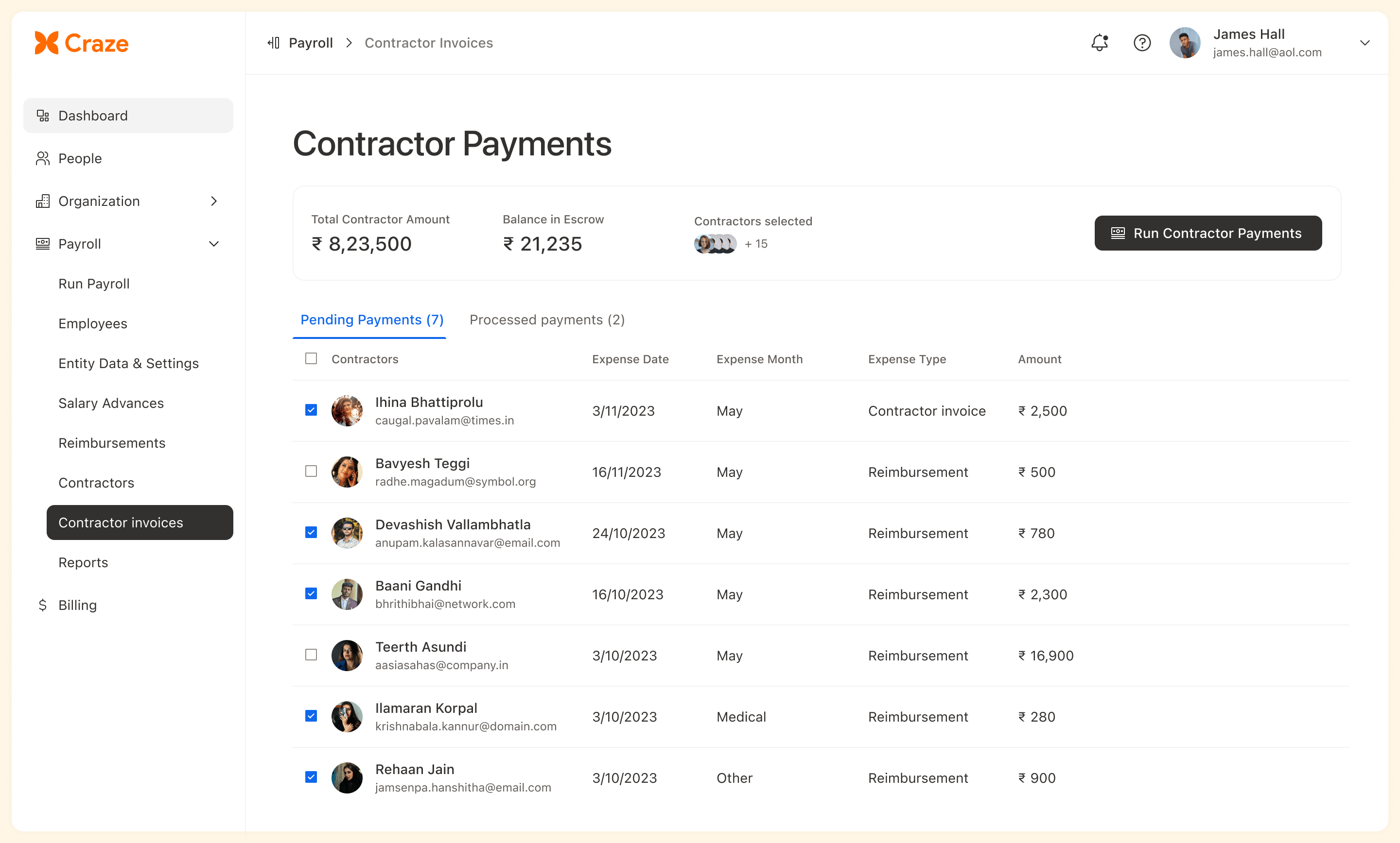 Craze Payroll Screenshots