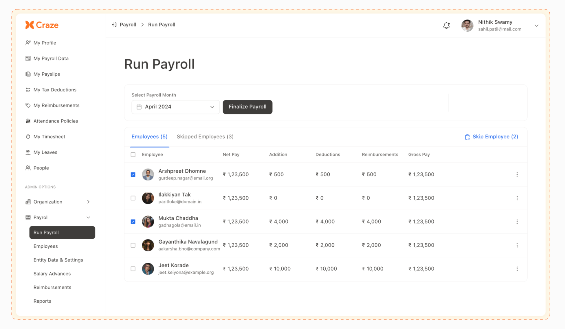 Craze Payroll Screenshots
