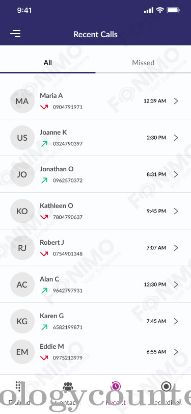 Fonimo VoIP Softphone Screenshots