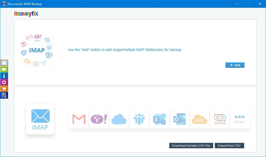 Recoveryfix IMAP Backup Screenshots