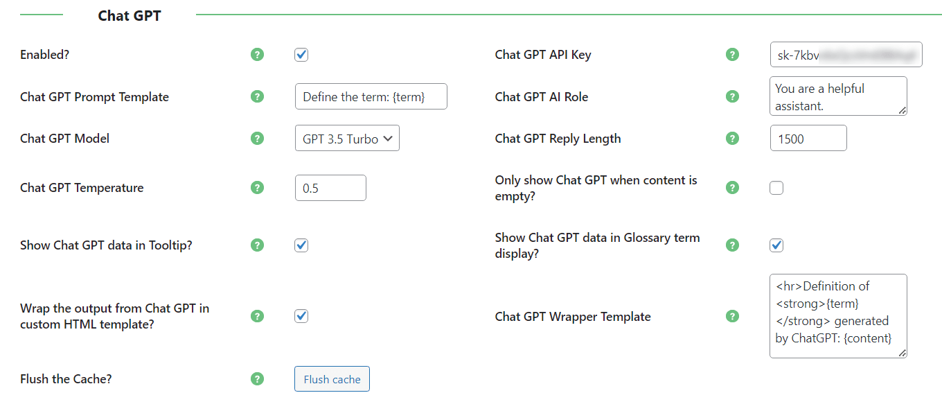 Tooltip Glossary Plugin Screenshots