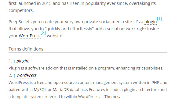 Tooltip Glossary Plugin Screenshots