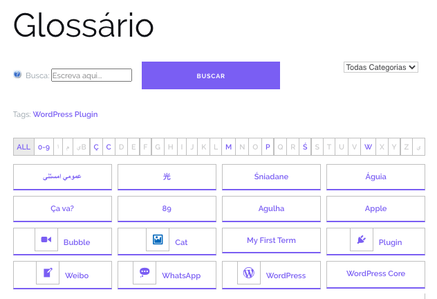 Tooltip Glossary Plugin Screenshots