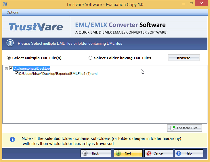 TrustVare EML to PST Converter Screenshots