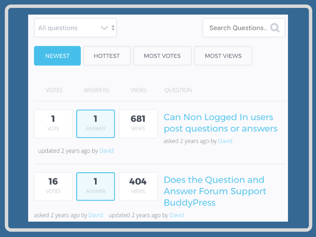 WordPress Question and Answer Plugin Screenshots