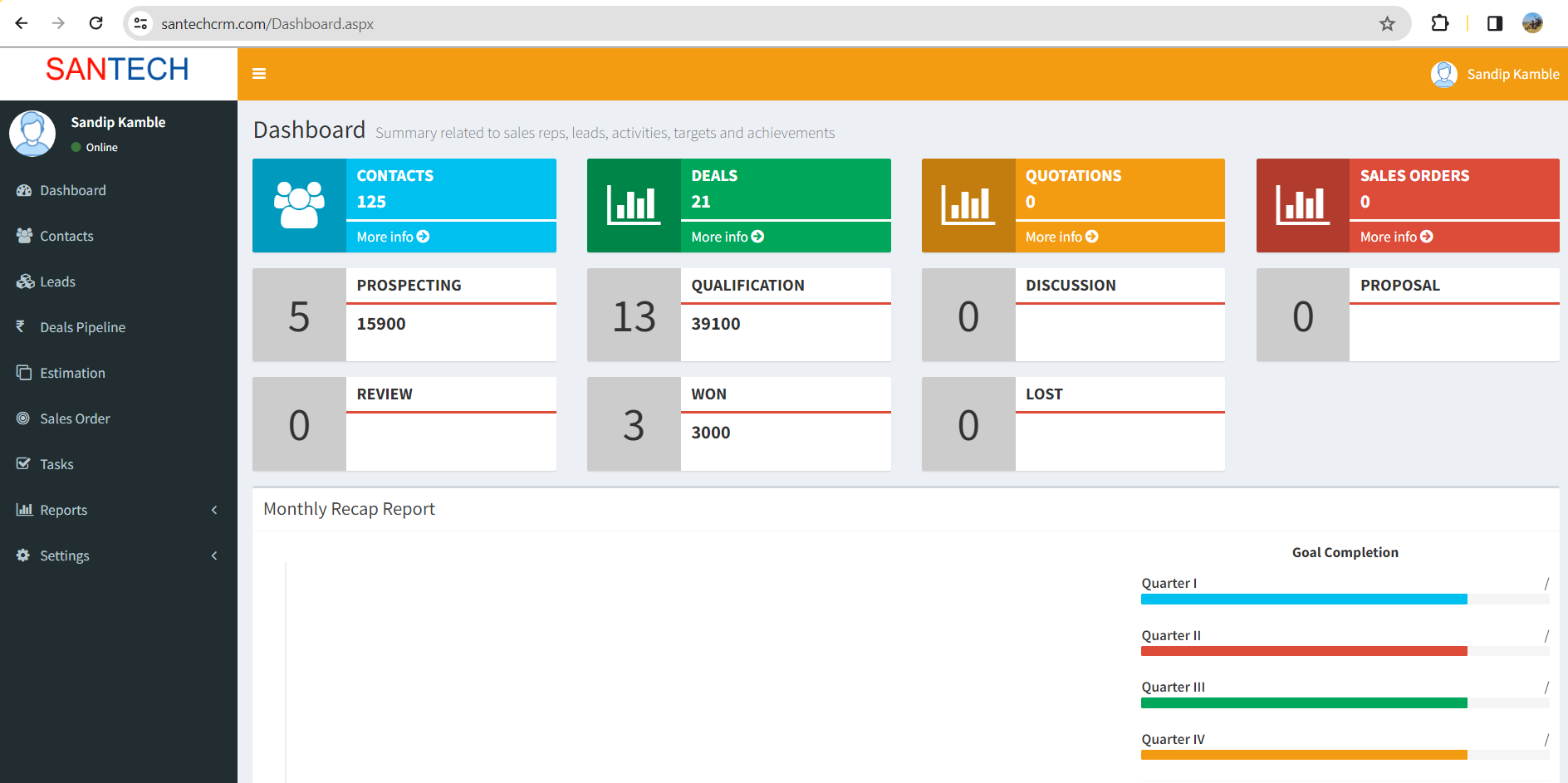 SANTECH CRM Screenshots