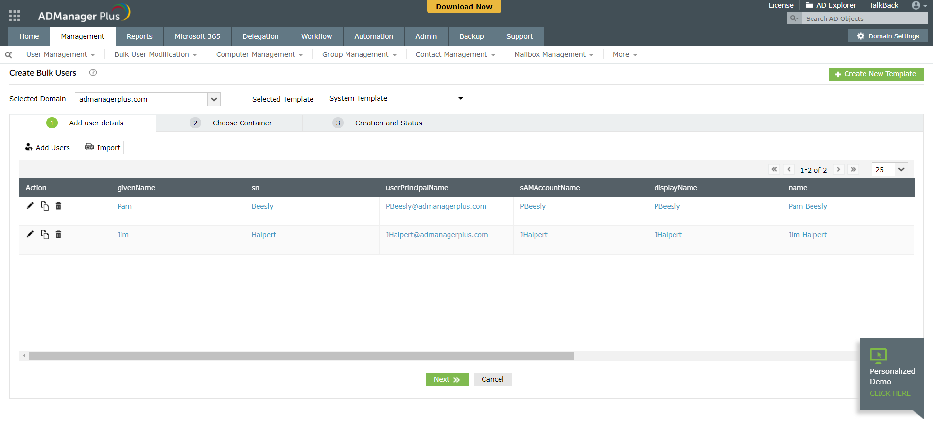 ManageEngine ADManager Plus Screenshots
