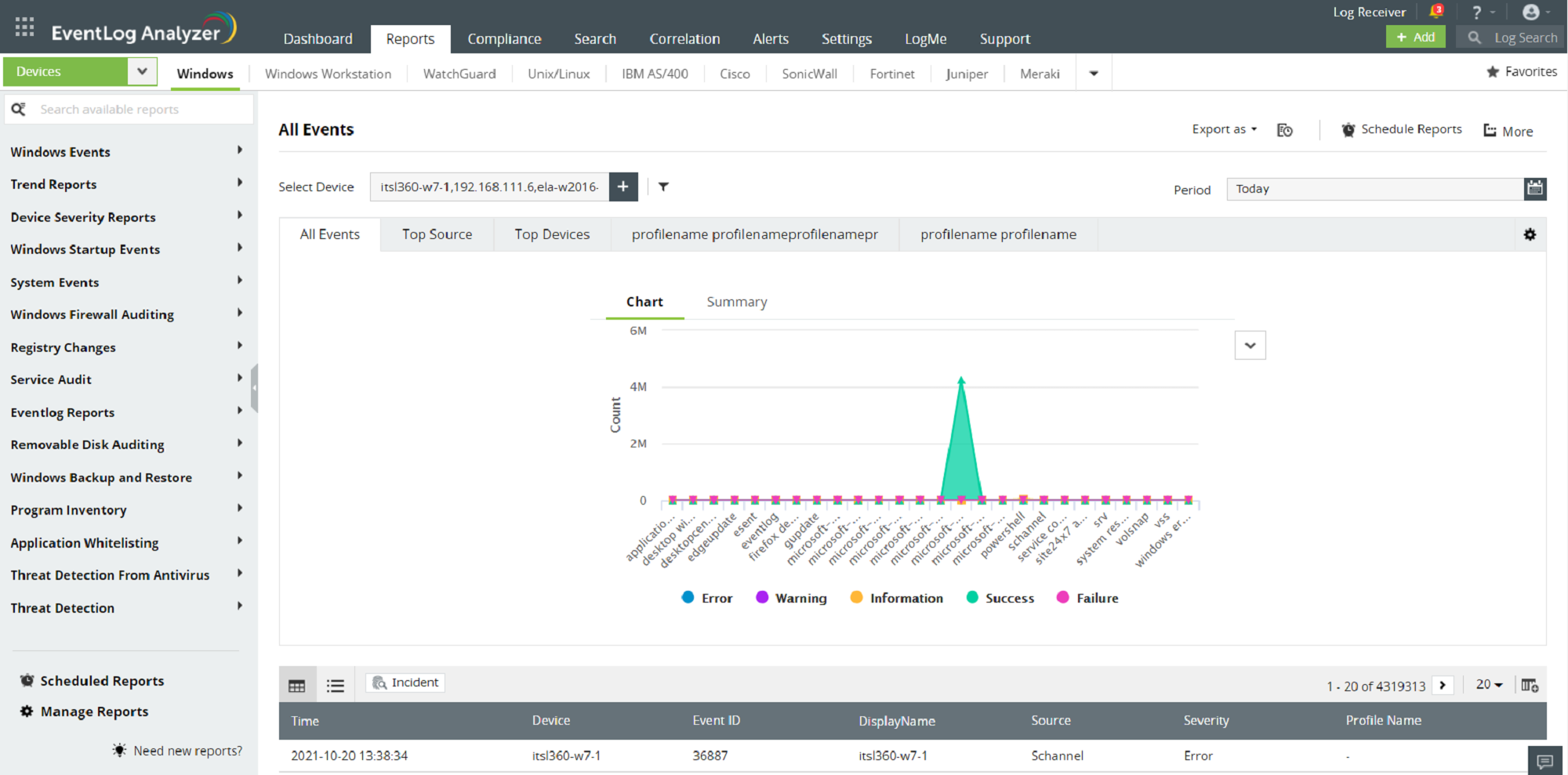 ManageEngine EventLog Analyzer Screenshots
